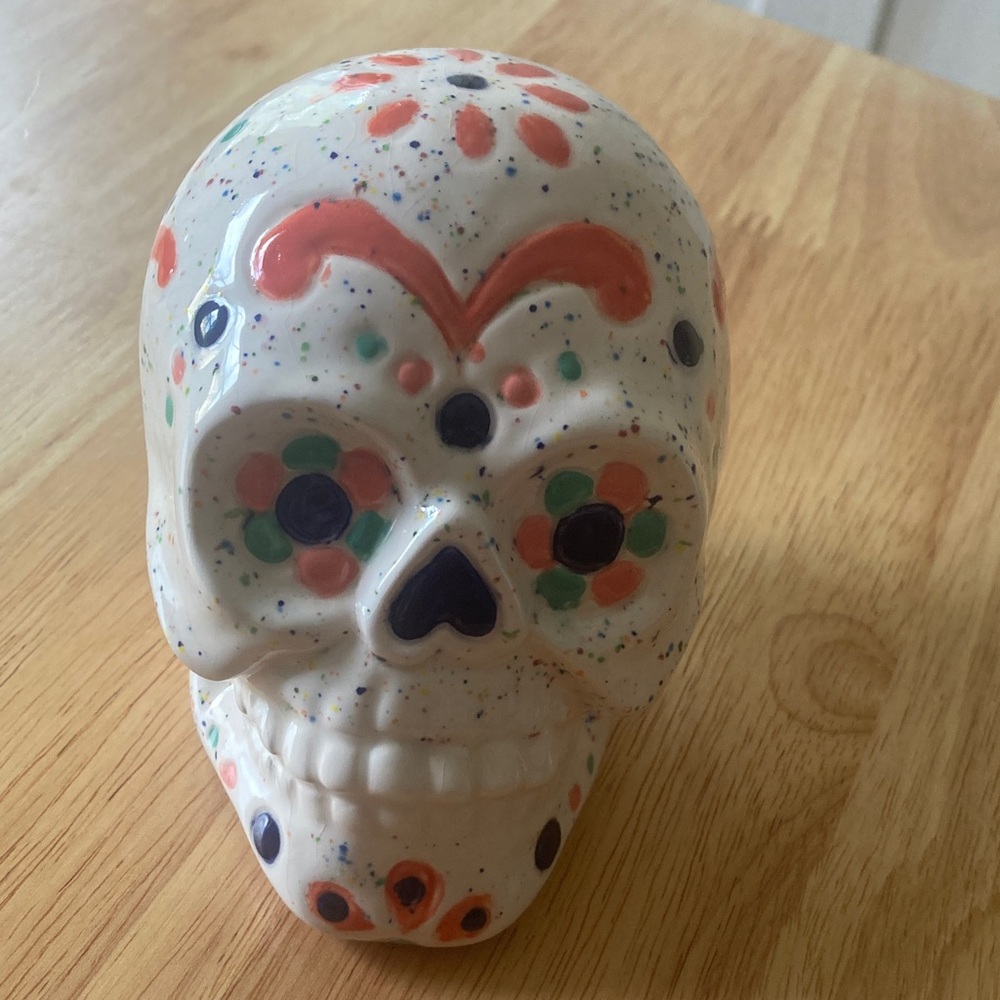 Colorful Ceramic Sugar Skull Decor